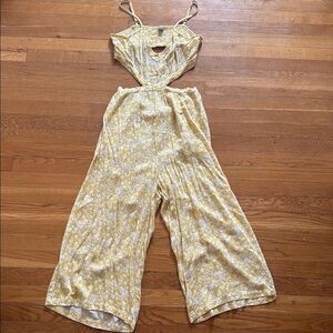 Aerie Yellow and White Jumpsuit Relaxed Elegance
